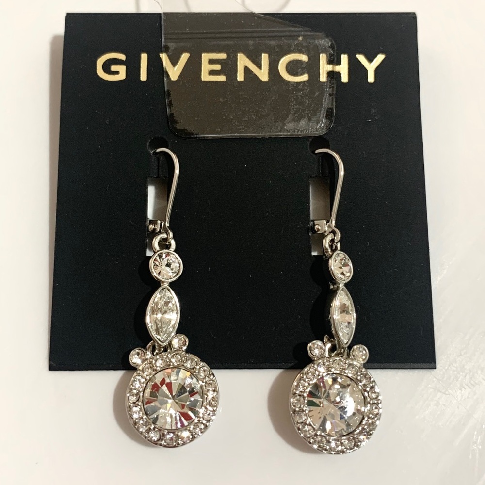 Givenchy Three Drop Crystal Earrings